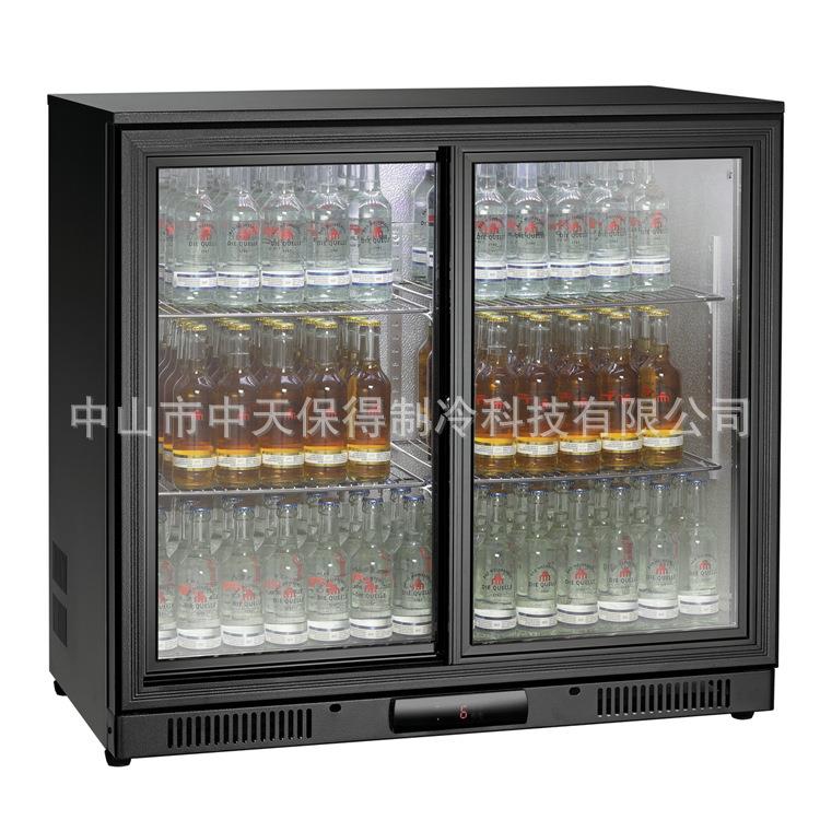 吧台冷藏柜酒吧啤酒柜嵌入式风冷饮料展示柜商用双滑门冷柜