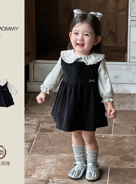 女宝宝套装秋季秋装衣服小孩外出服洋气韩系周岁服童装衬衣连衣裙