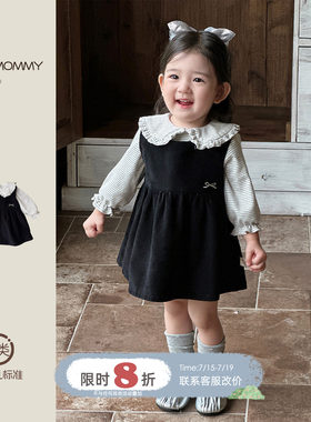 女宝宝套装秋季秋装衣服小孩外出服洋气韩系周岁服童装衬衣连衣裙