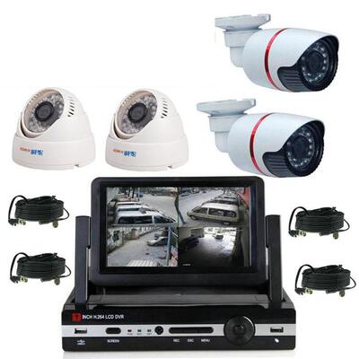 1.0 MP CCTV AHD System Real Hybird DVR 4CH 720P AHD Kit监控