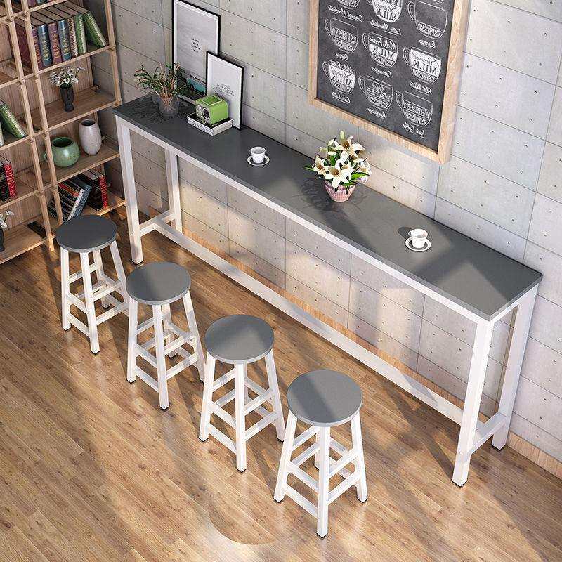 吧台桌子小吃店桌椅组合家用阳台桌写字桌高脚条形靠墙桌