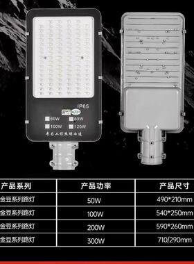 户外超亮市电100W200w50w220V挑臂电线杆高杆灯小区LED路灯灯头