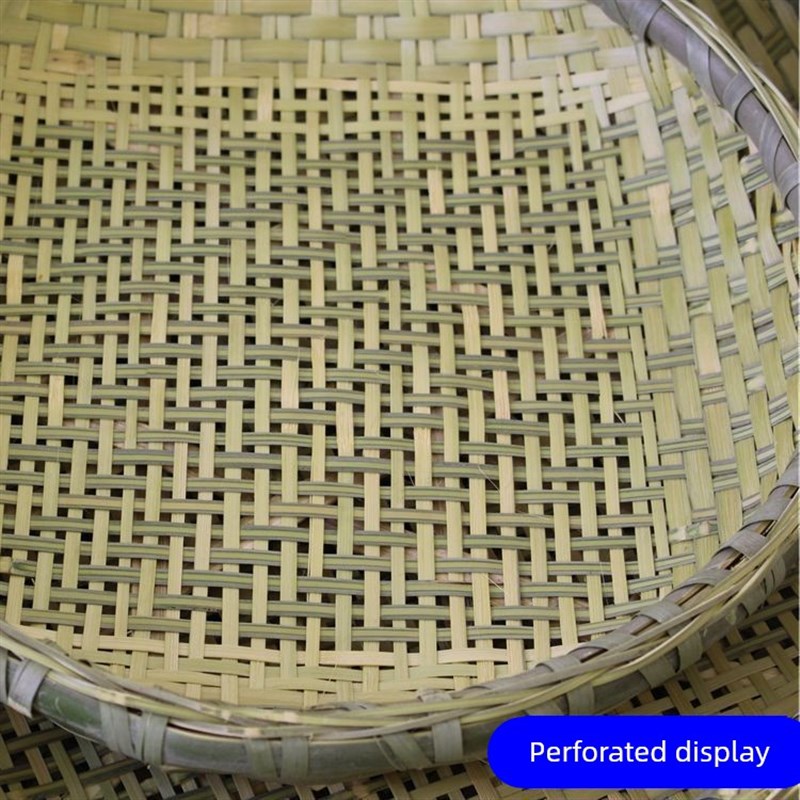 竹编圆簸箕老式竹制品家s用有孔无孔竹筛子手工制品竹匾干货晾晒