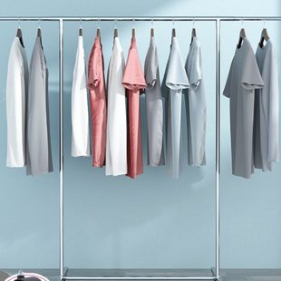 不锈钢晾衣架落地伸缩滑轮款家用挂衣架子阳台院坝晒衣架卧室单杆