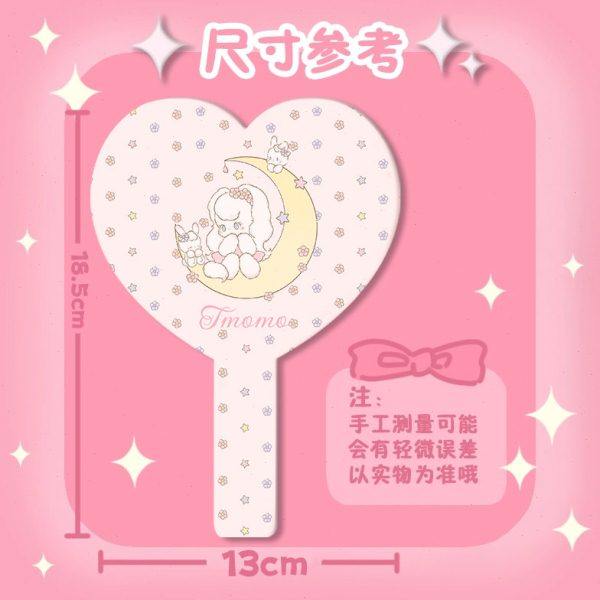 原创TMOMO手持化妆镜便携可爱手柄式心形手拿小镜子补妆镜学生