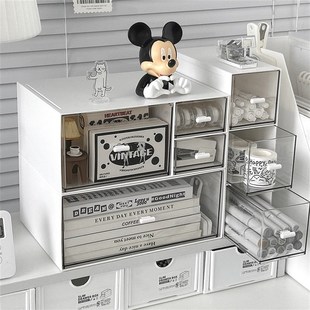 笔筒学生桌面抽屉防尘创意大容量多功G能透明办公室书桌文具收纳