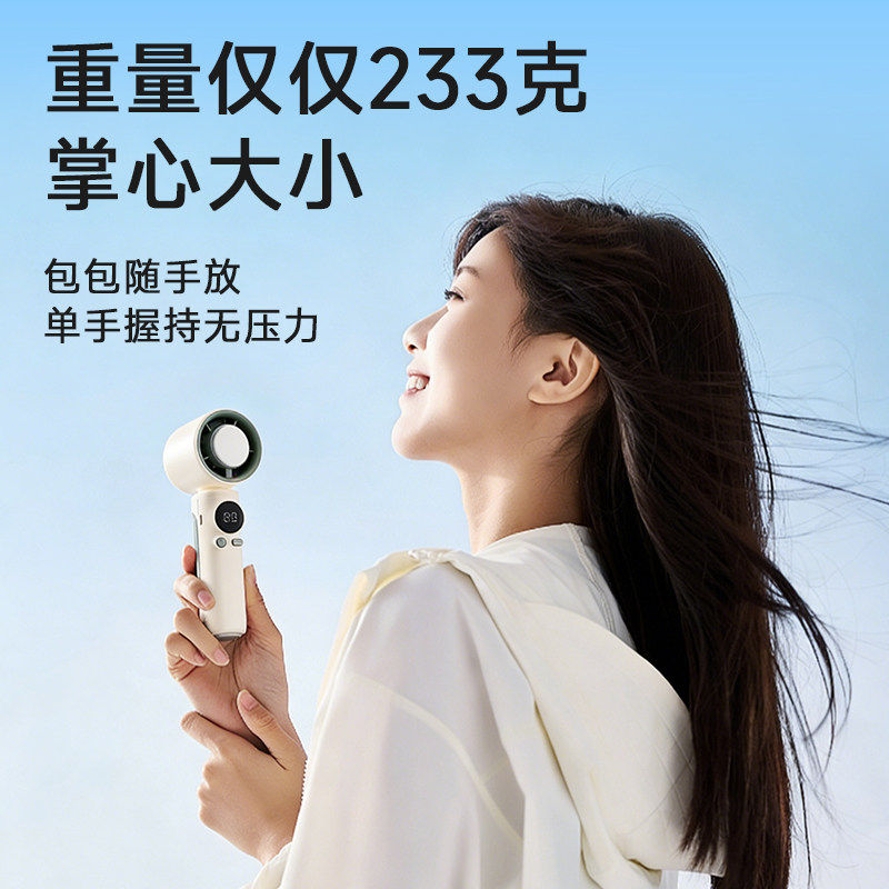 IKYOU迷你手持小风扇便携超长续航usb充电冰敷制冷风扇小型静音学生桌面宿舍户外降温神器小风炮蜡笔小新贴纸