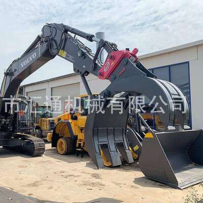 SK200挖掘机抓木器供应 颜色规格材质任选木头石头废钢装卸效率高