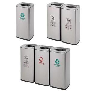 30升家用厨房环保分类垃圾桶不锈钢脚踏带盖双桶卫生间垃圾箱