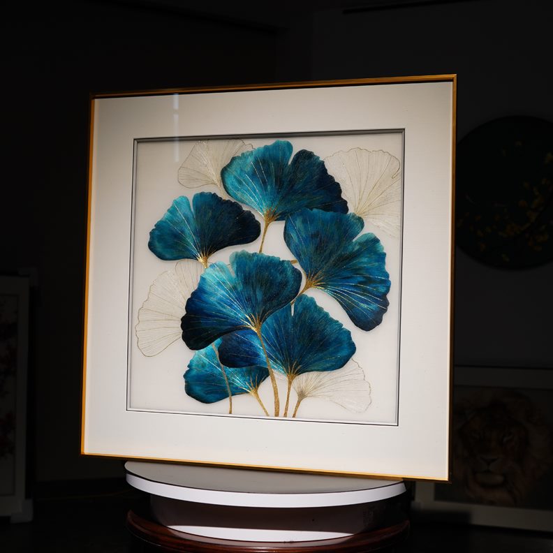 别墅新中式装饰画款高端款设计艺术纯手工工艺软装现代精品画刺绣图片