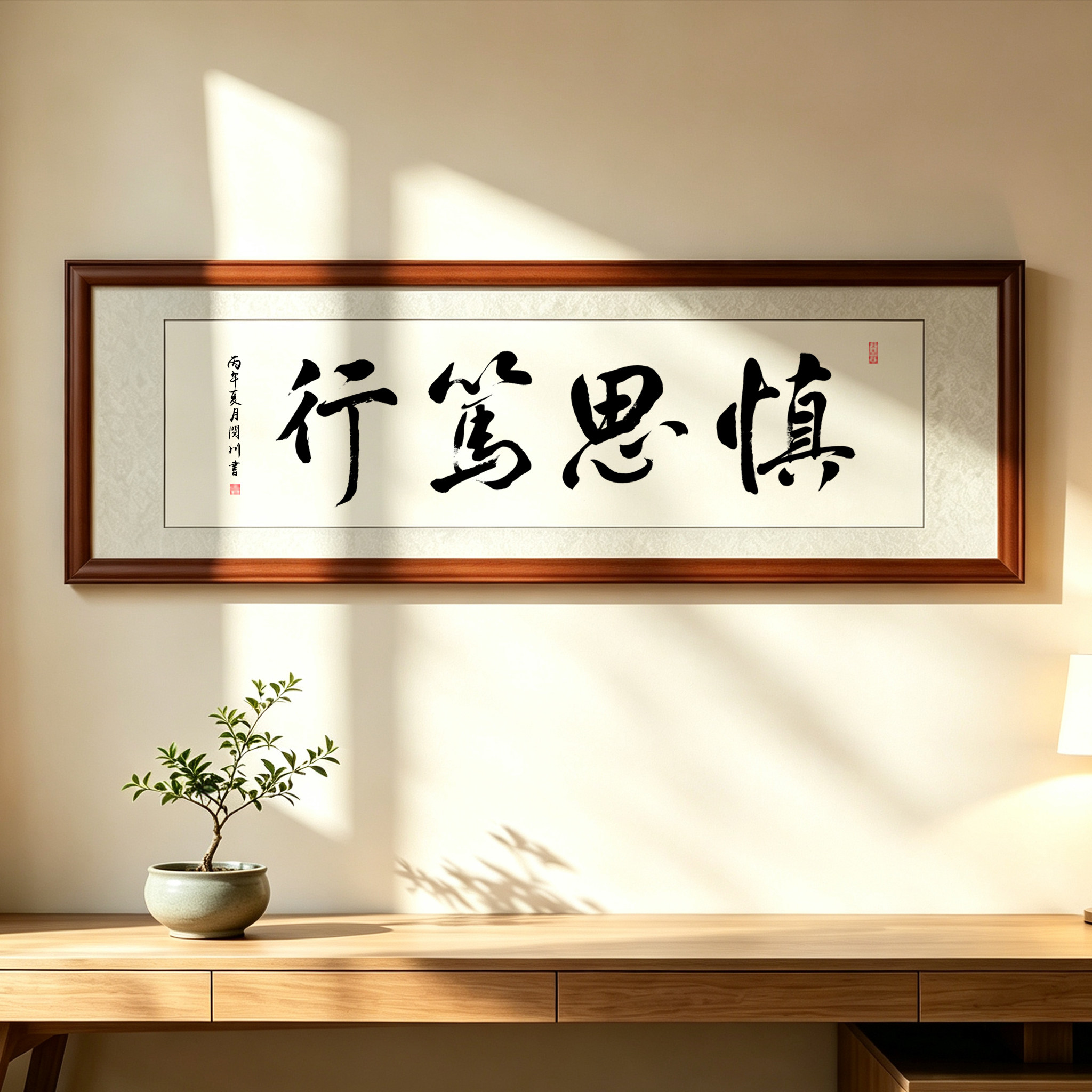 字画慎思明辨笃行手写书法作品名家真迹毛笔字书房办公室装饰画