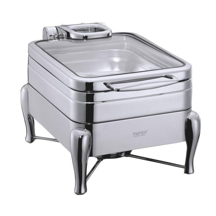 YUFEH宇辉方形形液压式自助餐炉 翻盖可视布菲炉 玻璃盖钢盖可视
