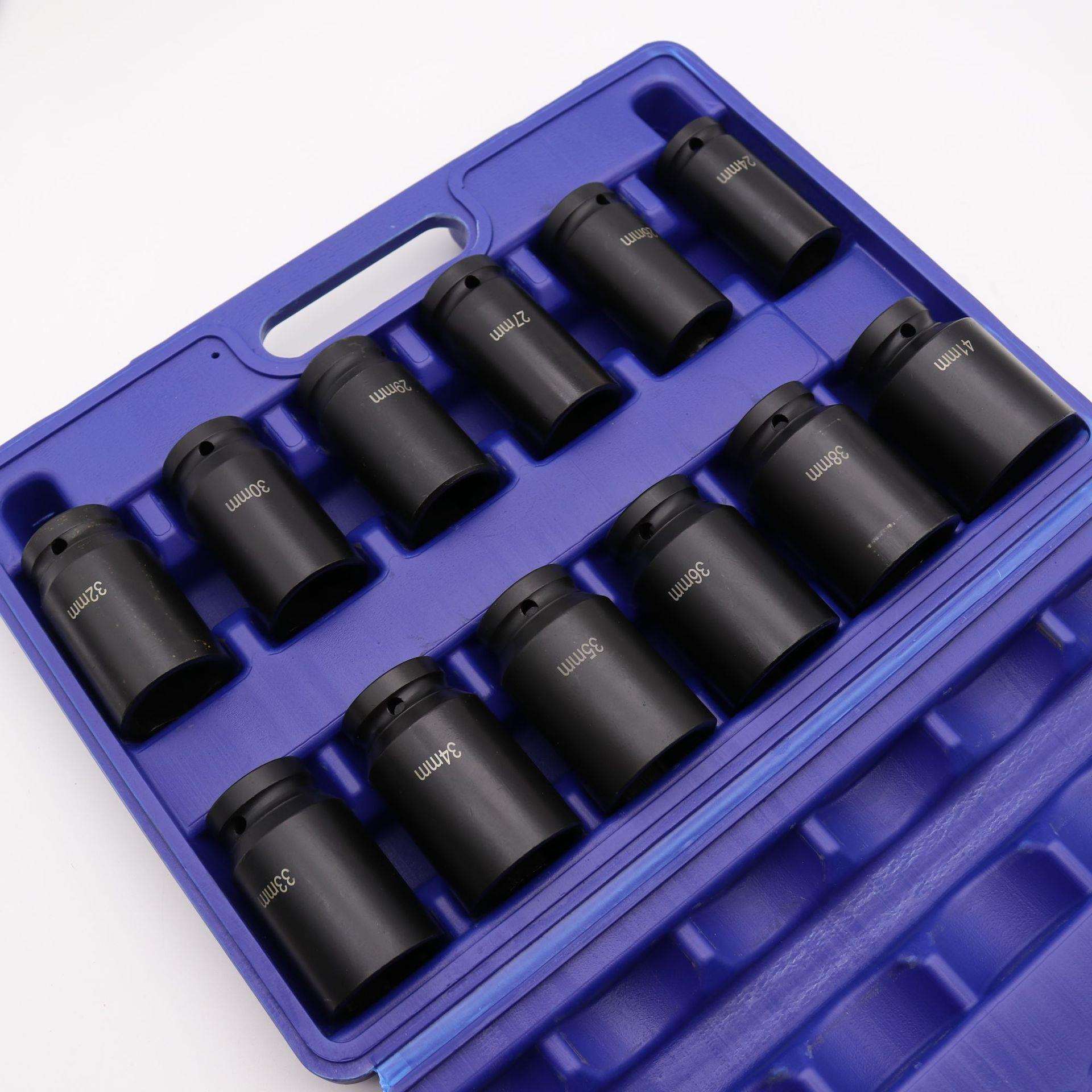 3/4 12件套大风炮套筒头加长重型套装气动扳手风动六角轮胎套筒组