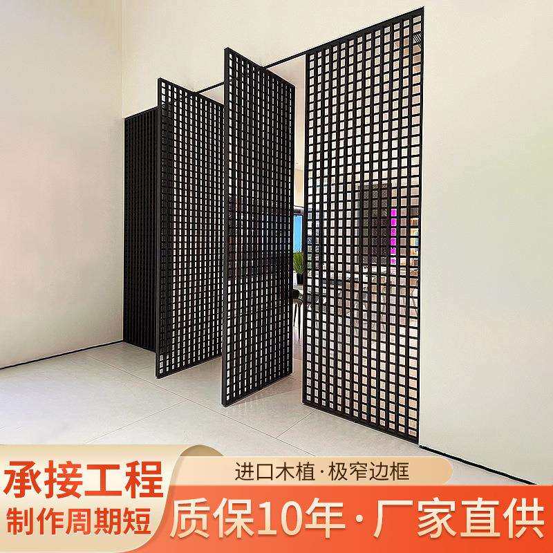 日式栅格板柜门屏风百叶柜门格子门非标格条实木多层板免漆推拉门
