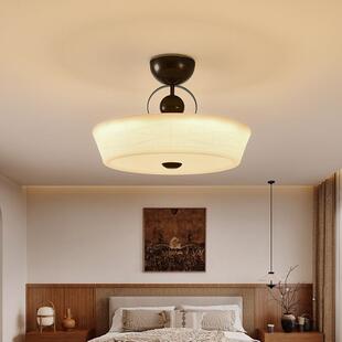 法式全光谱中古风主卧室灯新中式书房灯轻奢复古奶油风房间吸顶灯