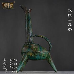 古酒杯青铜器饮酒器摆件酒樽博物馆装饰酒尊铜爵斝角觚觯单双柱