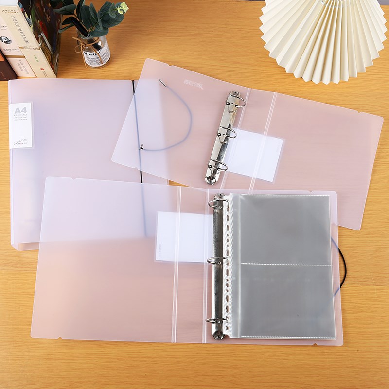 资料册a4插页活页夹外壳加宽卡册b5文件夹多层A5票据收纳册6寸8寸