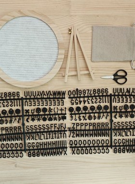 ins毛毡字母留言板圆形相框毛毡小黑板童模平铺拍照道具装饰摆件