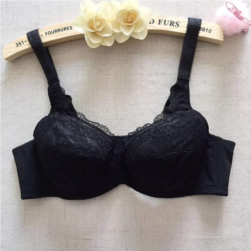 薄款文胸大码胖mm聚拢全罩杯女士调整型内衣B杯C杯D杯E杯大胸显小
