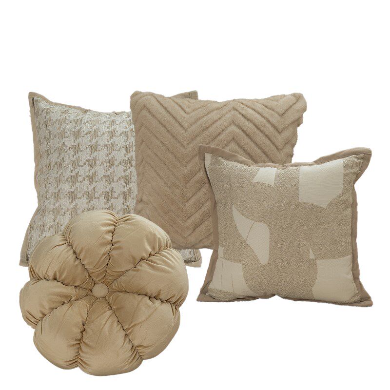 抱枕法式奶油侘寂风样板间软装客厅沙发靠枕床头靠垫毛绒枕套新款