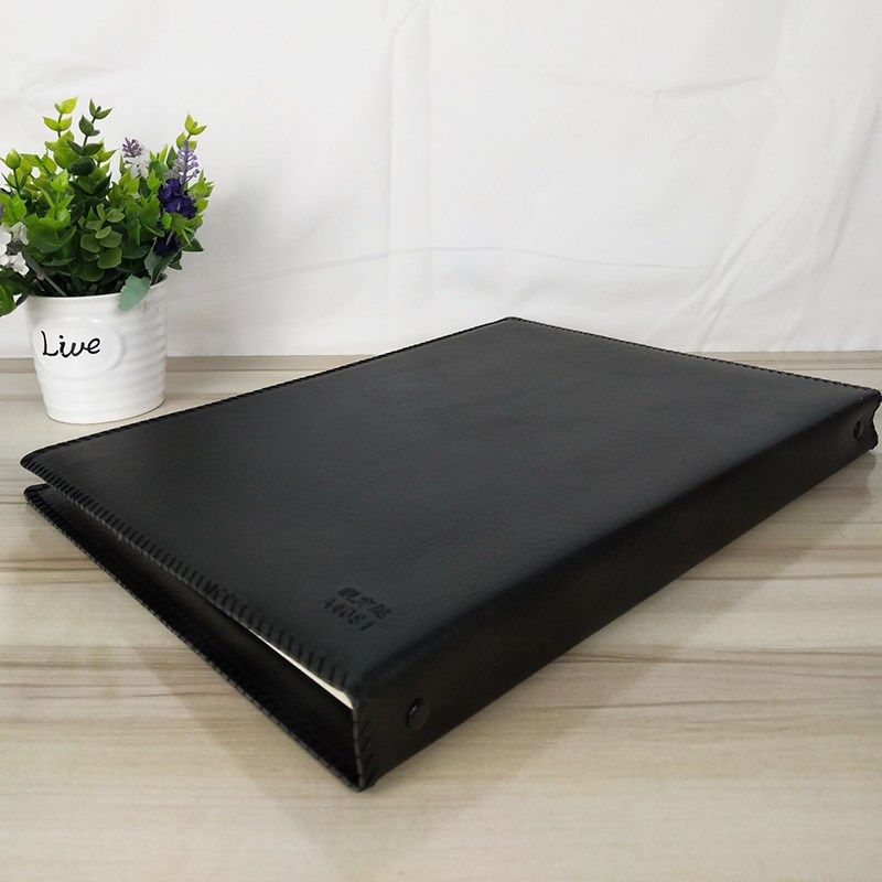 A4大号活页本商务4孔夹加厚100张大号记事笔记本文具皮质定制logo