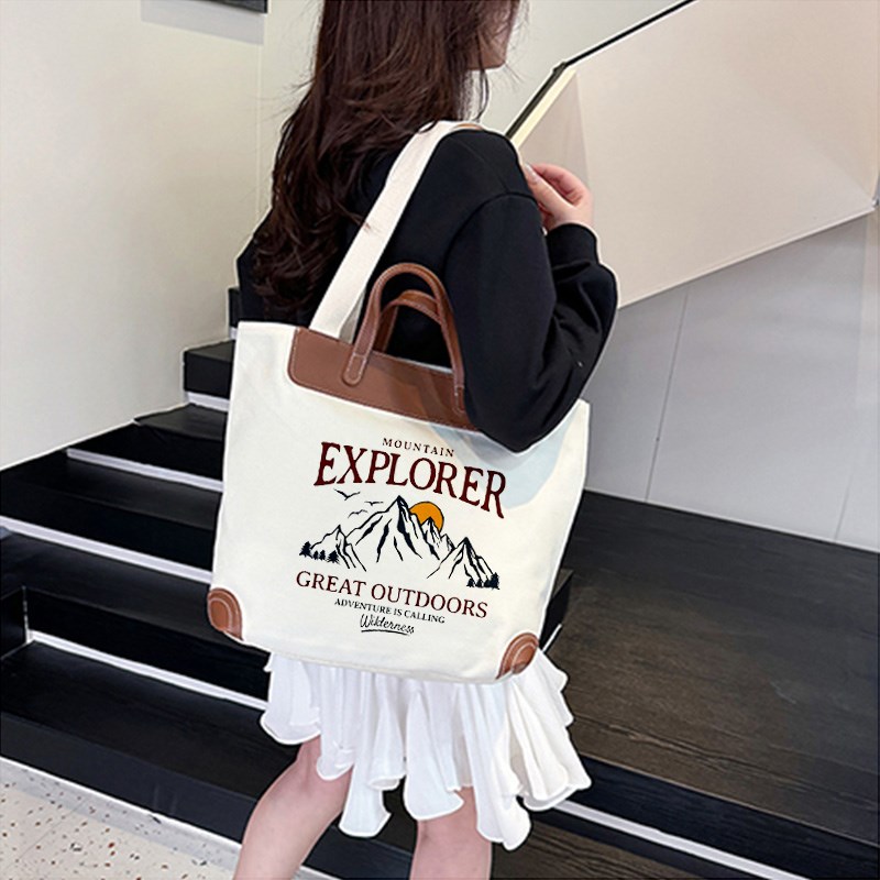 帆布包定制logo图案加厚大容量diy来图订制帆布包企业学校礼品袋