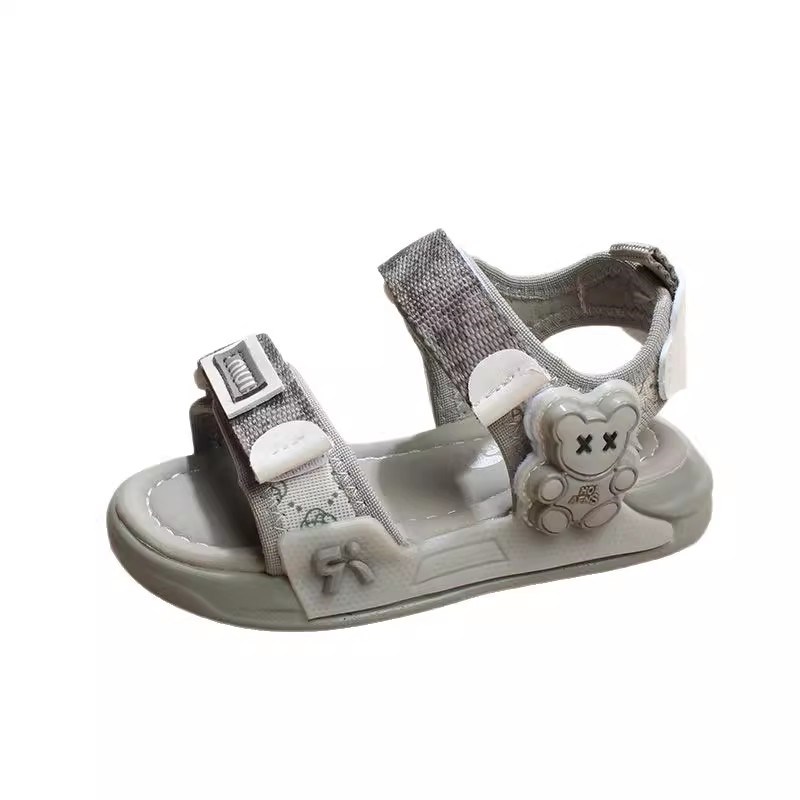 夏季中小童宝宝凉鞋男童2-4岁儿童亮灯沙滩凉鞋幼儿软底露趾凉鞋