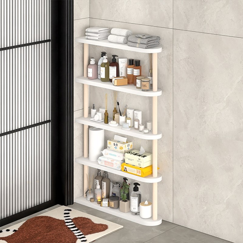 浴室门后置物架厕所墙角落地窄款收纳架厕所卫生间多层极窄架子