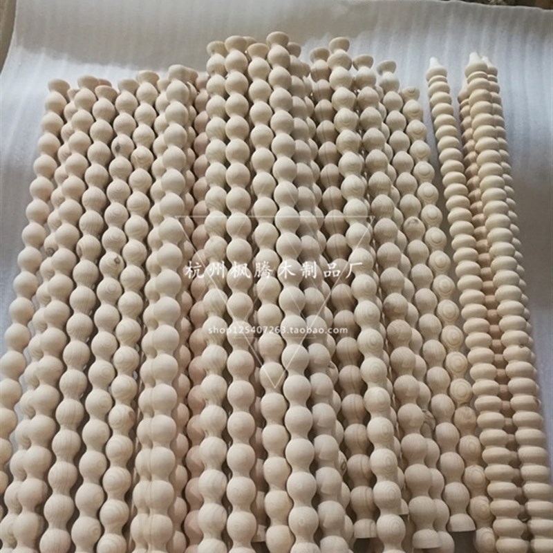 实木散珠圆珠玄关立柱装r饰柱隔断圆珠圆球柱展示圆球珠罗马柱支