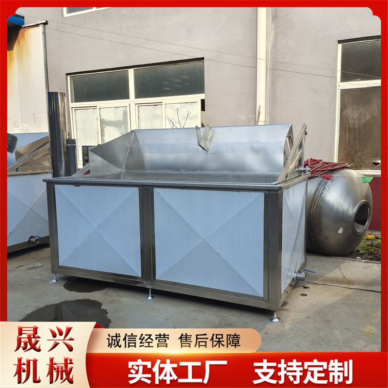 开口笑电加热油炸锅 虾仁蟹棒自动出入料油炸设备 海产品油炸线