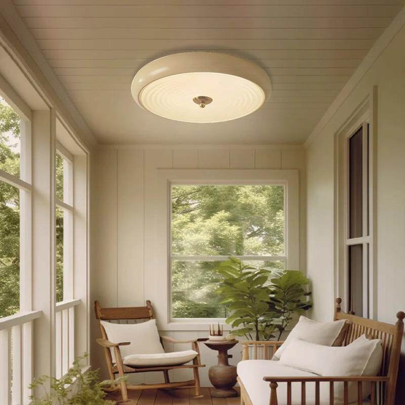 奶油风卧室吸顶灯法式复古创意圆形灯2024年新款阳台书房主卧灯具