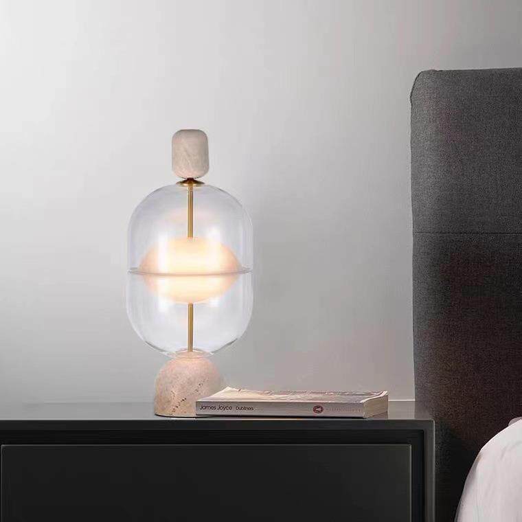 北欧床头卧室书房创意设计师大理石落地灯后现代简约客厅玻璃台灯