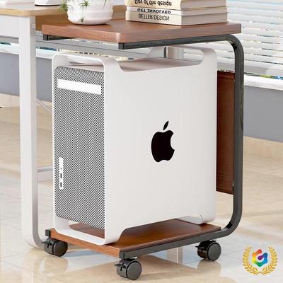 ◌打印机置物架电脑桌旁双层主机收纳架可移动办公工位落地主机托