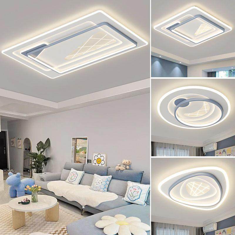 客厅主灯一体式现代简约家用2025新款中山古镇长方形led吸顶灯