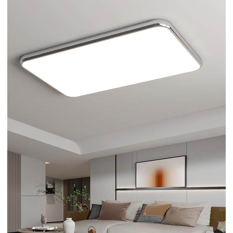 主卧室灯led吸顶灯2023新款简约现代圆形银色全光谱护眼房间灯具