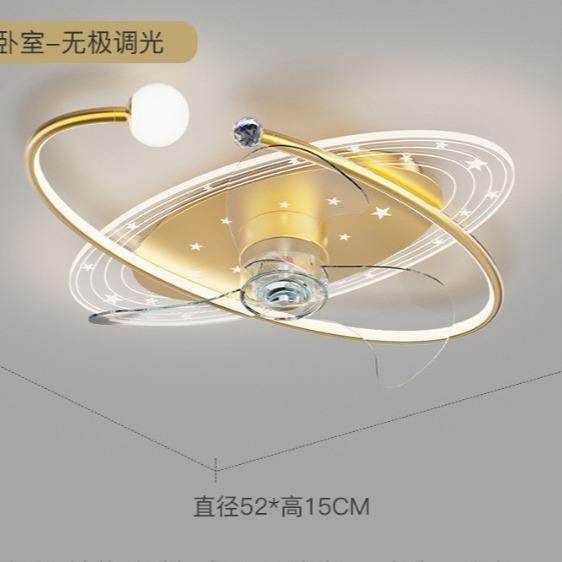 风扇灯现代简约创意灯隐形静音卧室书房灯吸顶灯灯饰中山灯具灯饰