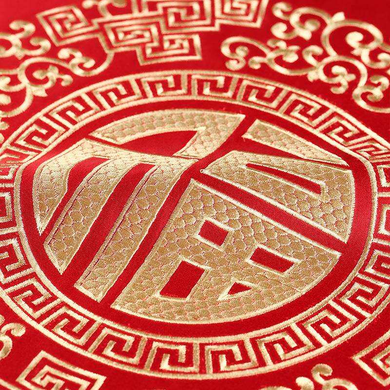 新中式抱枕结婚红色靠枕福字沙发客厅床头靠背垫套不含芯大号腰靠