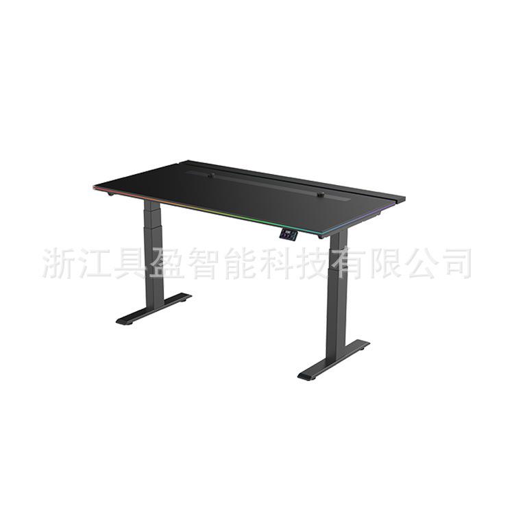 嵌入式销售具盈室内黑色速度低噪音立柱电动升降桌