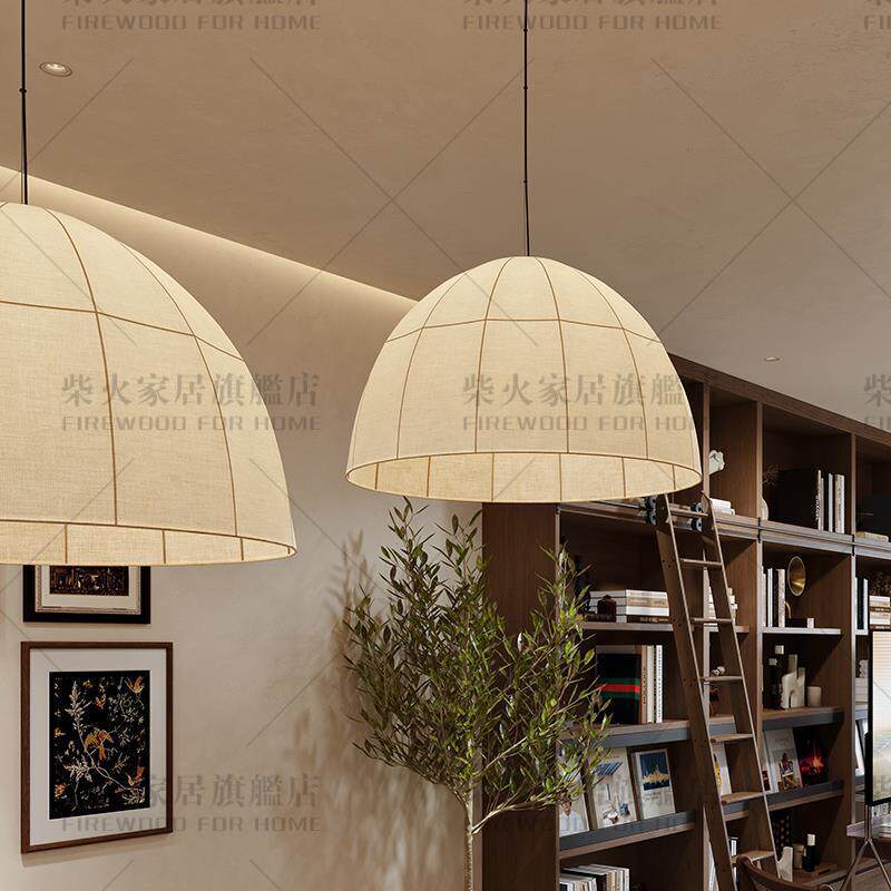 复古餐厅吊灯中古新中式卧室书房餐厅主灯新款设计师创意吧台灯具