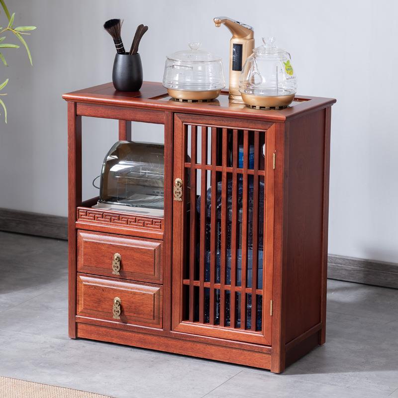 实木茶柜烧水壶一体家用新中式泡茶台多功能茶边柜移动茶水桌茶车
