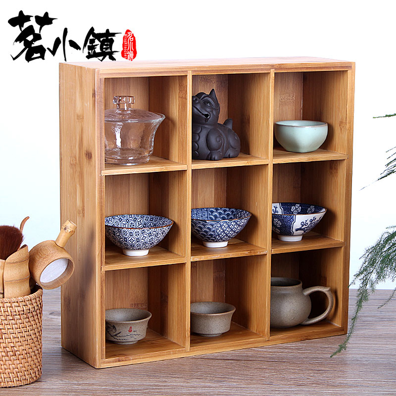 博古架竹制紫砂壶架子茶具架茶架日式实木多宝S阁茶宠茶壶收纳架