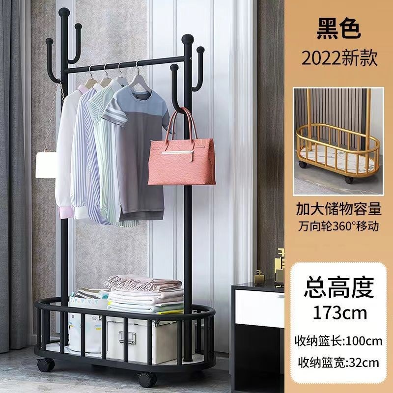 衣架落地立式仙人掌带轮落地衣z架卧室阳台轻奢衣帽架可移动衣代