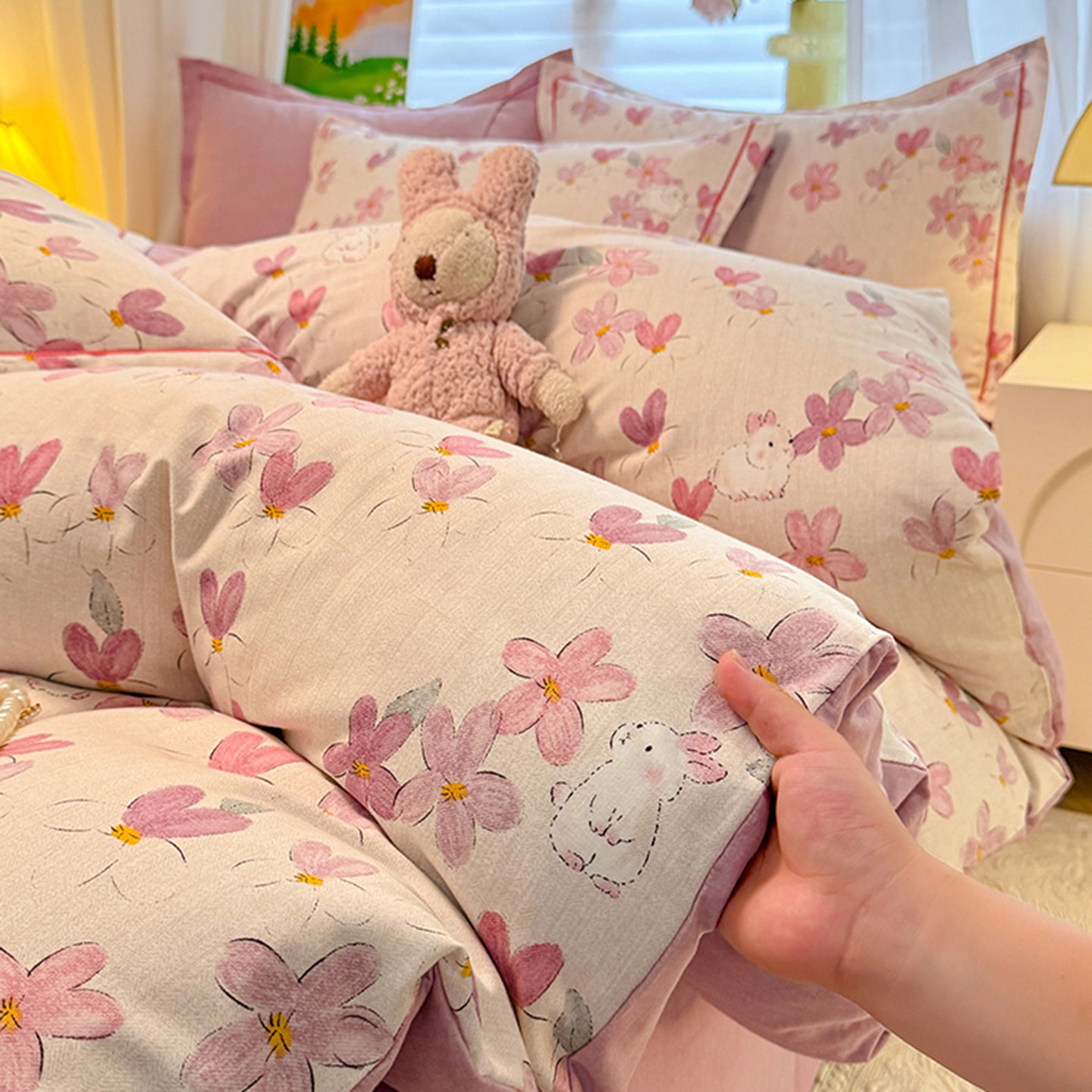 秋冬加厚纯棉磨毛被套单件100全棉1.5m单人被罩180x220被单四件套