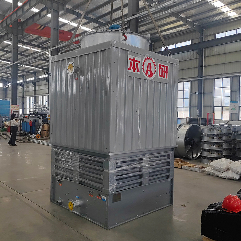 方形逆流半钢冷却水塔 玻璃钢外壳 铝合金风机 手自动补水凉水塔