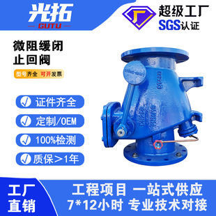 污水逆止阀 微阻缓闭止回阀H44X 水利液体铸铁单向阀 16Q 厂货