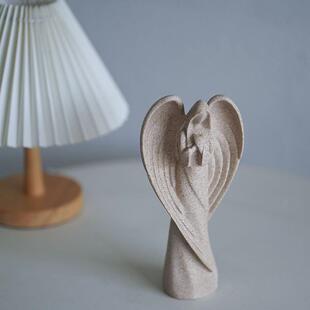 天使雕像树脂砂岩合十祈祷摆件手工艺术工艺品家居桌面装饰品