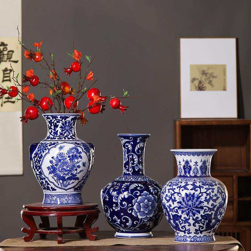 青花瓷花瓶 中式青花瓷器仿古客厅家用插花陶瓷花瓶 家居装饰摆件,鲜花速递/花卉仿真/绿植园艺,割草机/草坪机,淘宝优惠券,粉丝福利购,淘宝优惠卷