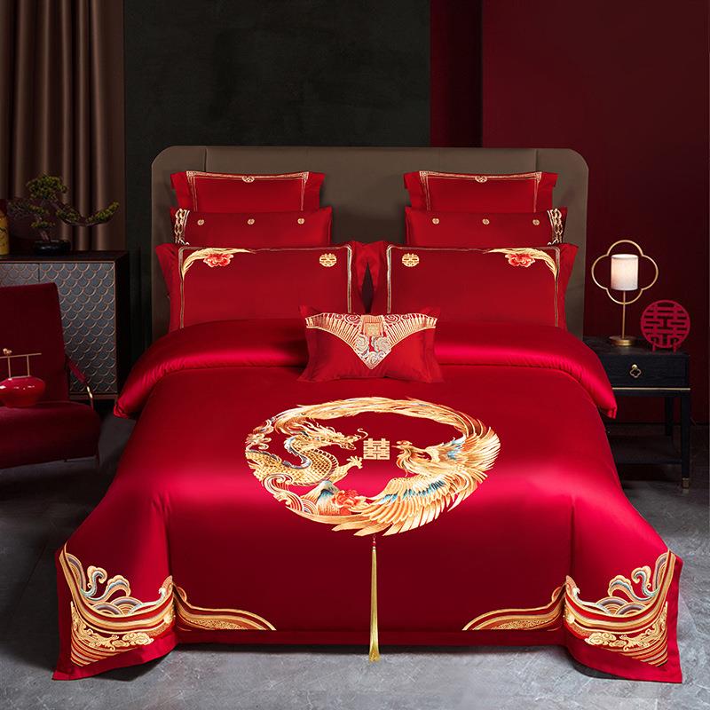 可莱克家纺婚庆床上用品新款140支轻奢长绒棉婚庆四件套多件套