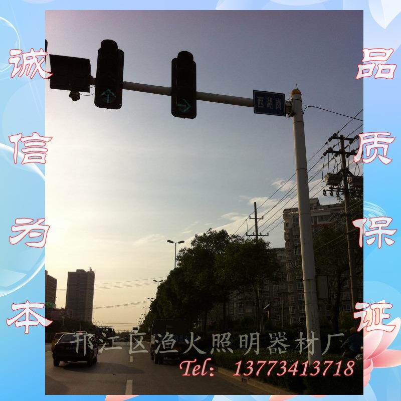 机动车交通信号灯杆，八棱杆交通信号灯杆单悬臂结构，热镀锌喷塑
