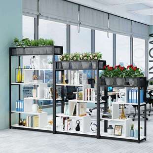 办公室隔断架子网红装饰屏风落地书架工业风置物架花槽花架矮